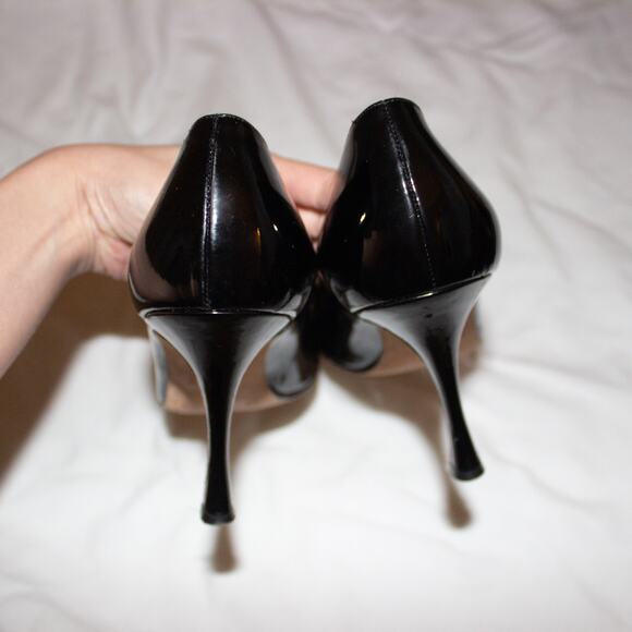 manolo blahnik black patent leather pointed toe classic pumps heels sandals - Picture 12 of 12